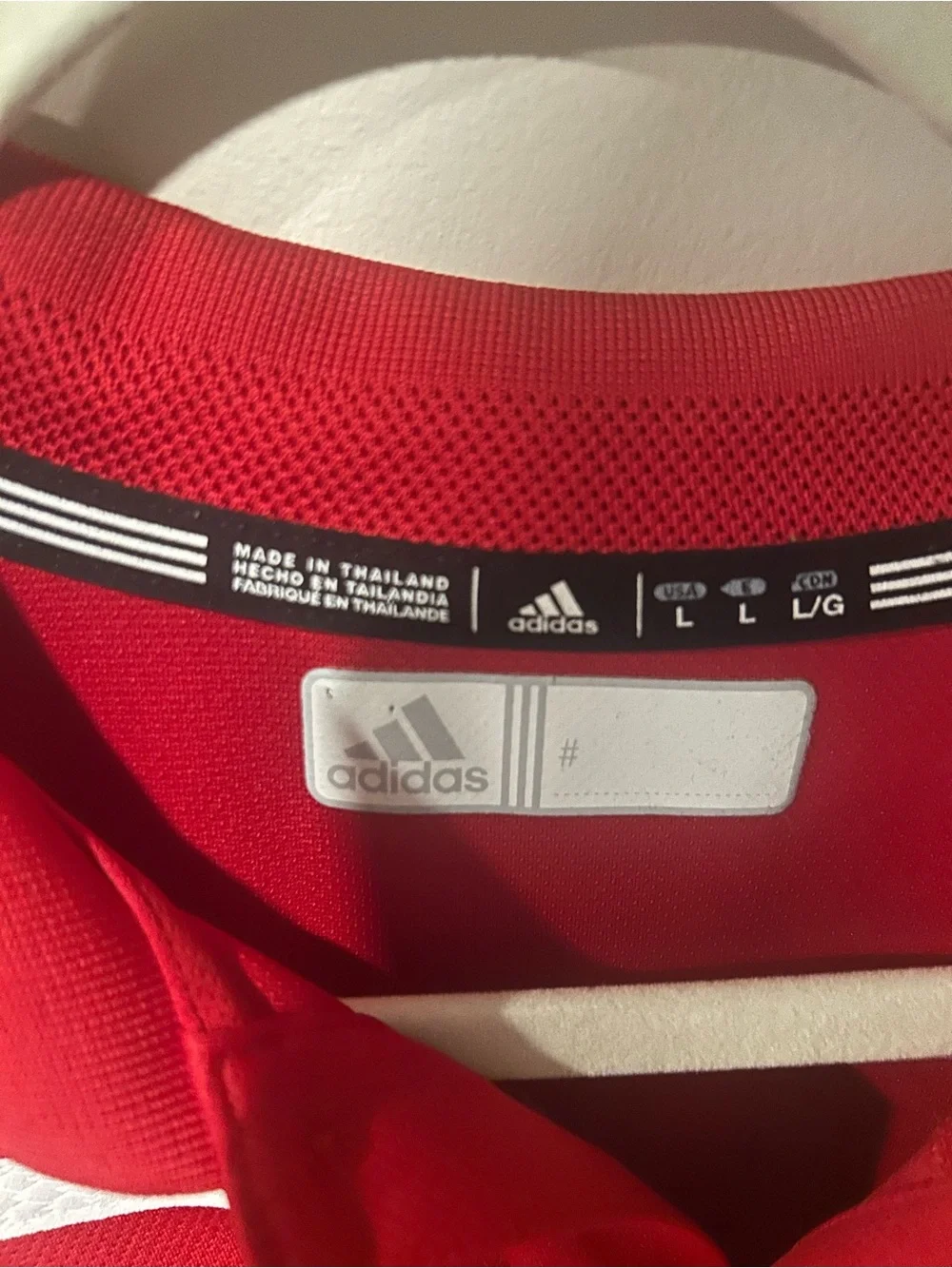 adidas Red Polo with White Team W and Logo